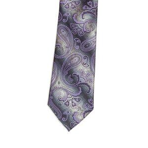 Bill Robinson Men’s Tie Purple Paisley Polyester Long 61 inch Designer Tie New